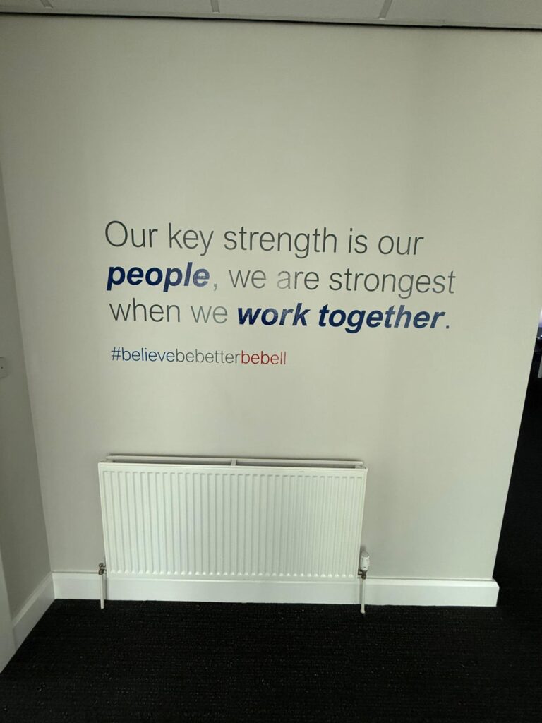Bell Tyne & Wear Signage & Interior Branding Project 2025 | Northampton Signs