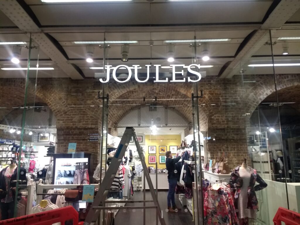 Illuminated Signage for Joules, London, 2018