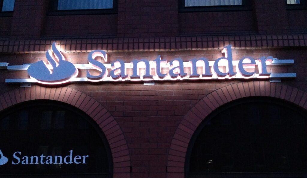 Signage in Manchester for Santander, 2016