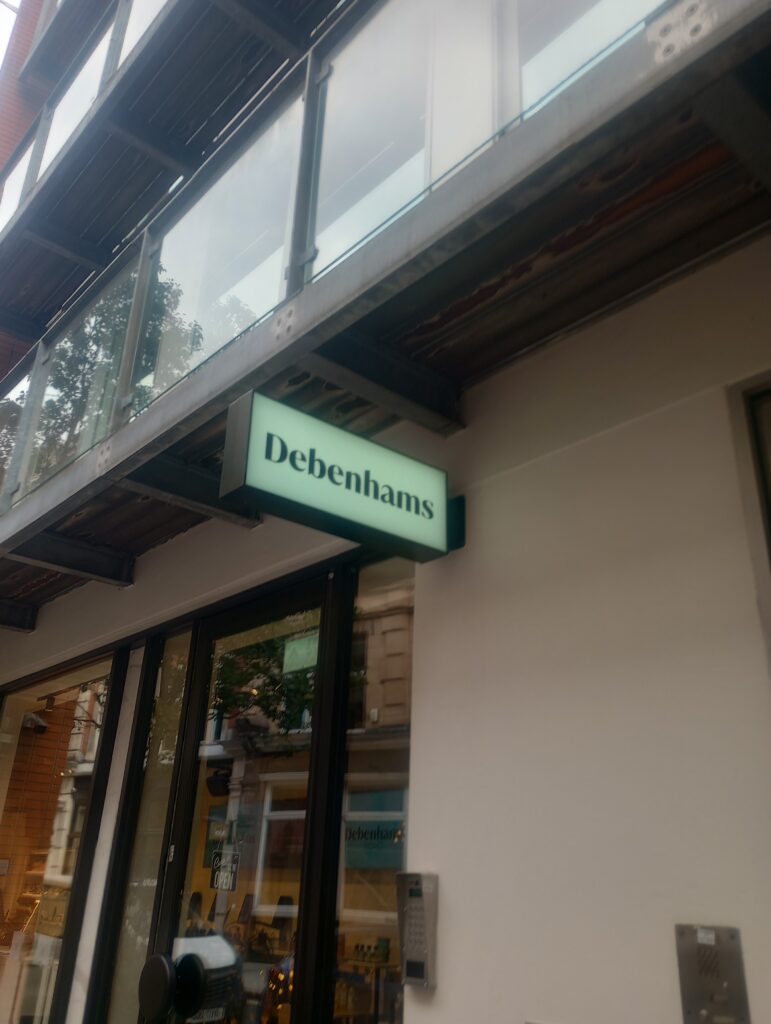 Illuminated Signage in London for Debenhams Beauty, 2023