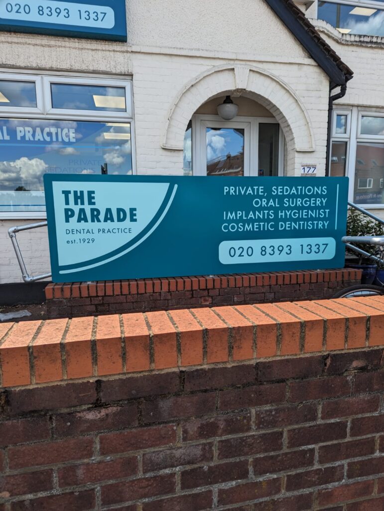 Signage in Surrey for The Parade Dental Practice, 2023