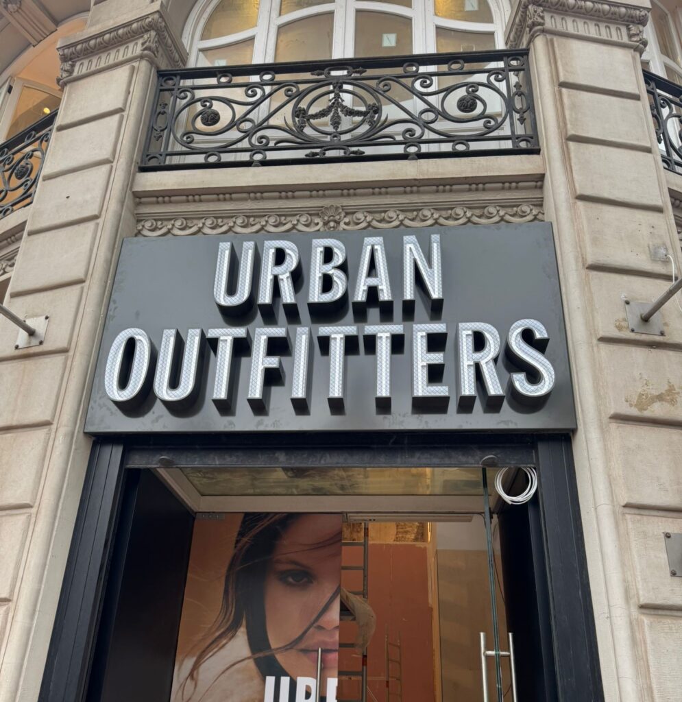 Signage in Valencia for Urban Outfitters, 2025