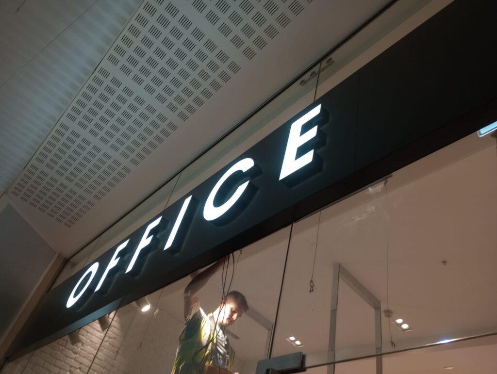 Signage in Cardiff for Office Shoes, 2022