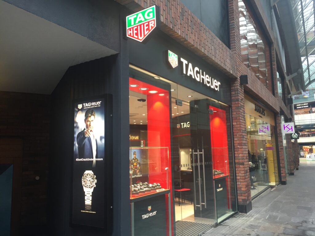 Signage for TAG Heuer Bristol, 2018